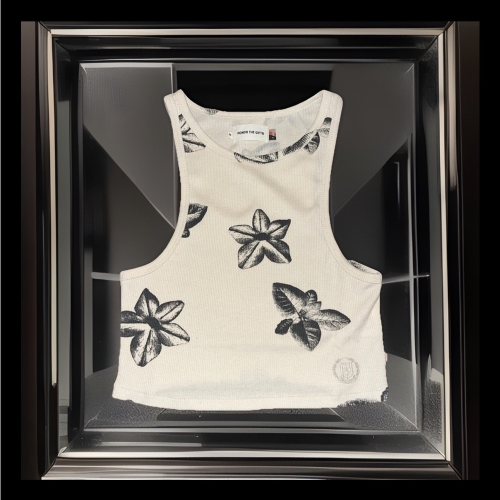 Honor The Gift Tops | Honor The Gift Floral Cropped Ribbed Stretch Tank NWT Sz M